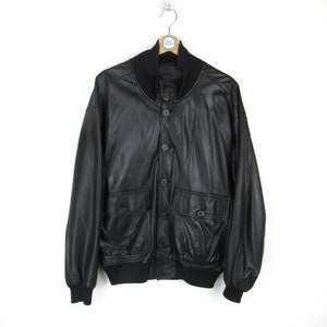 Blouson aviateur en cuir vintage années 90 - Taille M