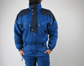 Combinaison de ski une pièce des années 90, combinaison de ski rouge vintage, habit de neige pour femme, taille L - France