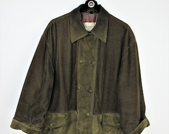 Vintage 90s corduroy and suede coat