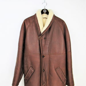 Vintage 80s 90s genuine leather Shearling jacket