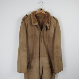 Shearling Genuine 80s 80s 90s Vintage Suede Jacket - Size M