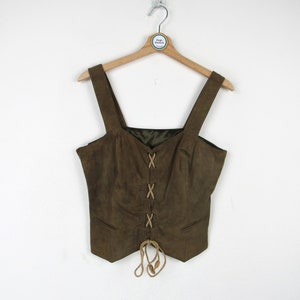 Vintage 90s Suede Corset Top - Size M
