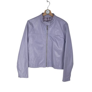 Veste en cuir vintage années 80 90 Metropolitan Planet - Taille M/L