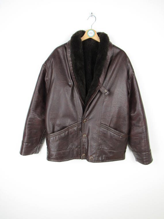 Montone vintage anni '90 vera pelle - Taglia M