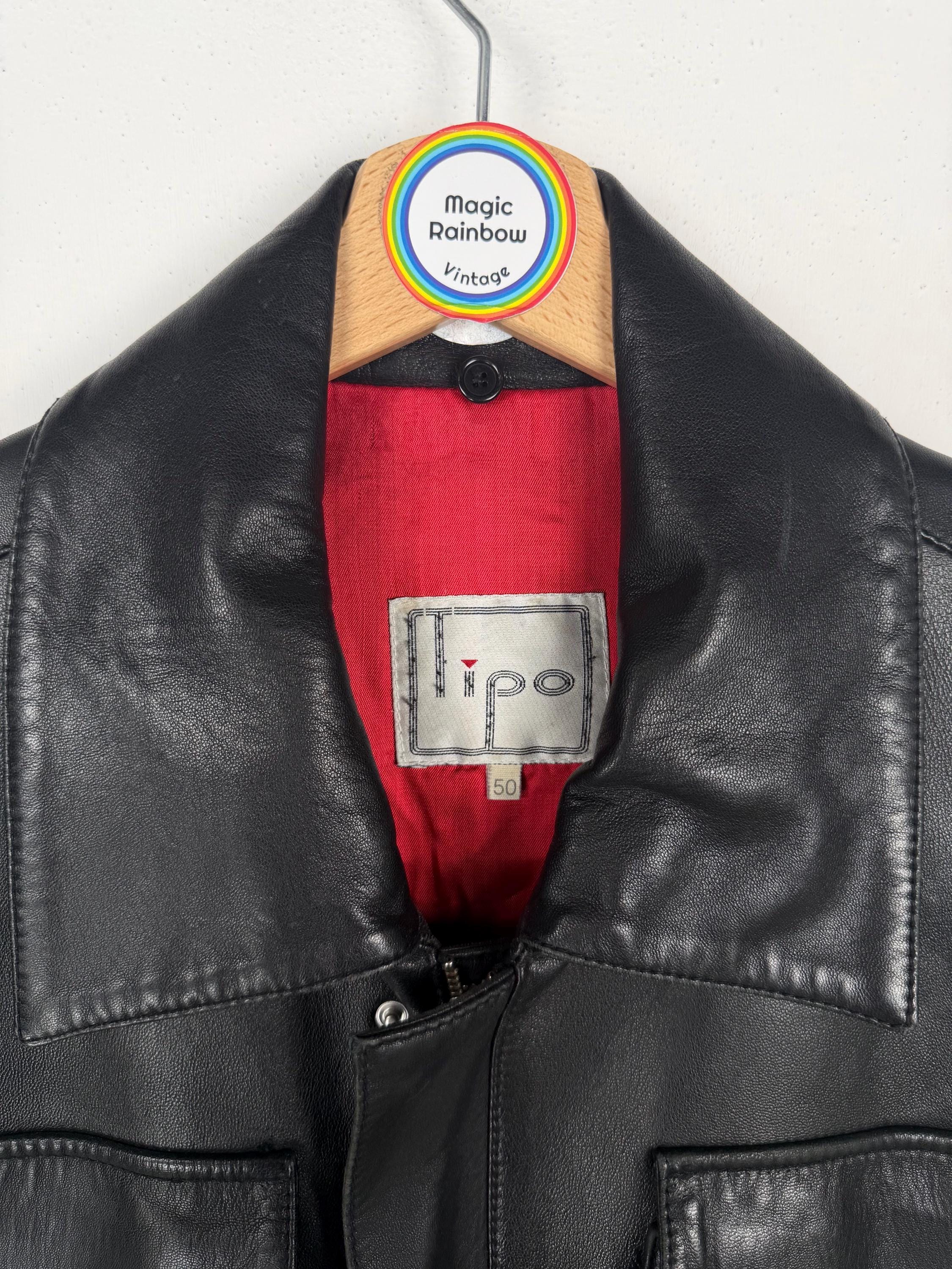 Vintage 90s Leather Jacket - Size L - Etsy