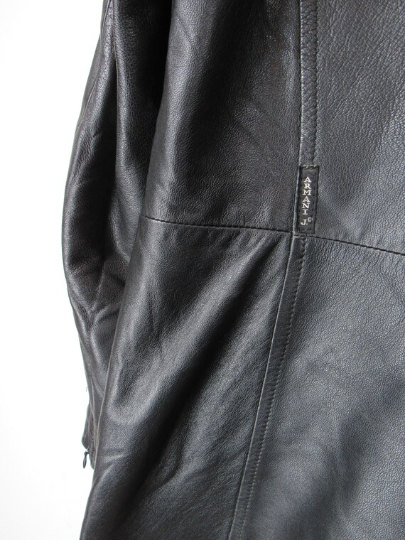 ジャケット・アウター 1990s Armani Jeans leather car coat Vintage 90s Armani Jeans Leather Coat - Size M - Etsy