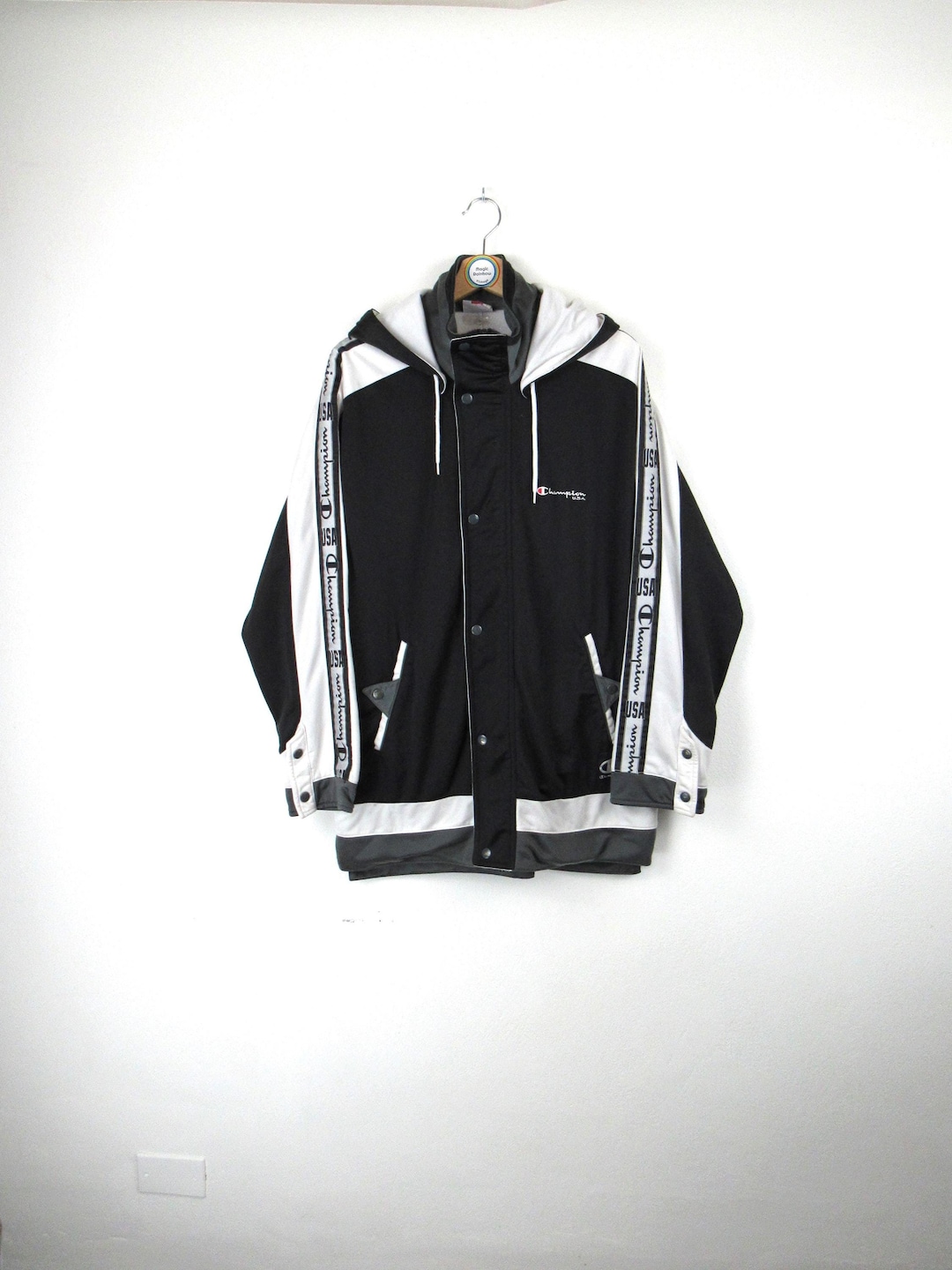 Champion Giacca basket acetato con cappuccio vintage anni '90