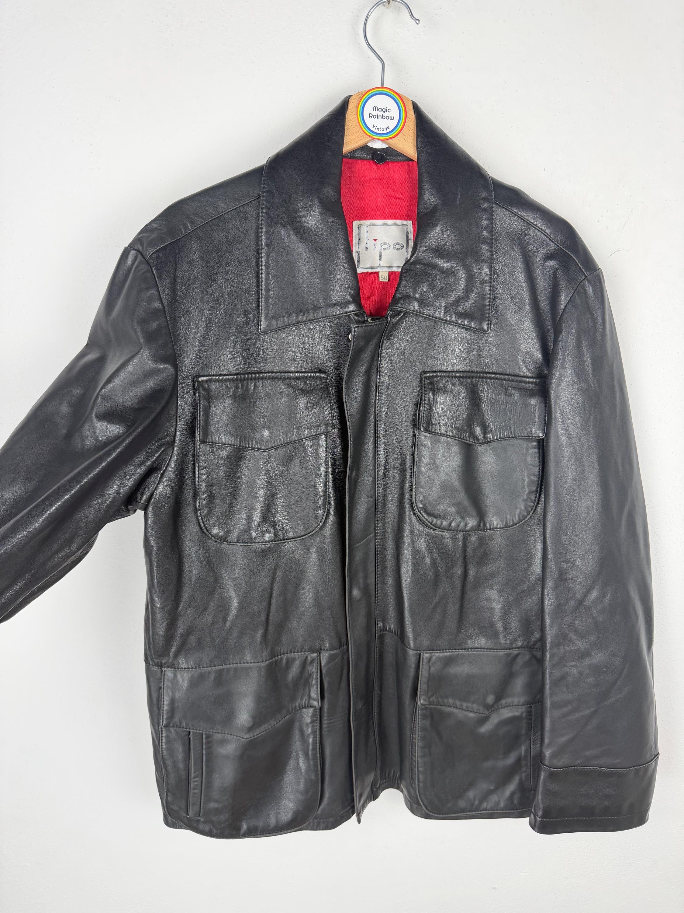 Vintage 90s Leather Jacket - Size L - Etsy