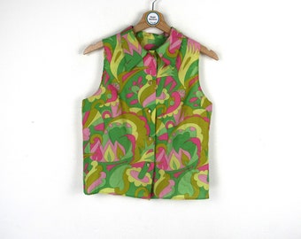 Vintage 70&#39;s Sleeveless Women&#39;s Shirt - Size S
