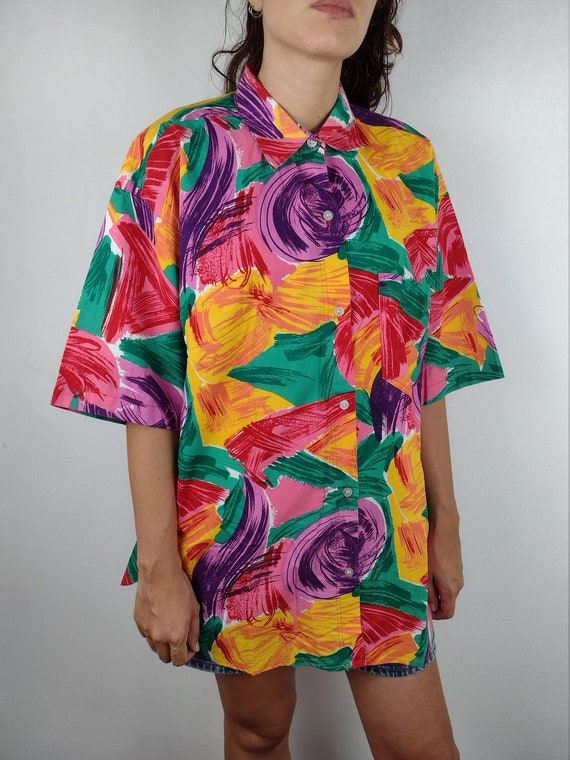 80s pattern shirt womens