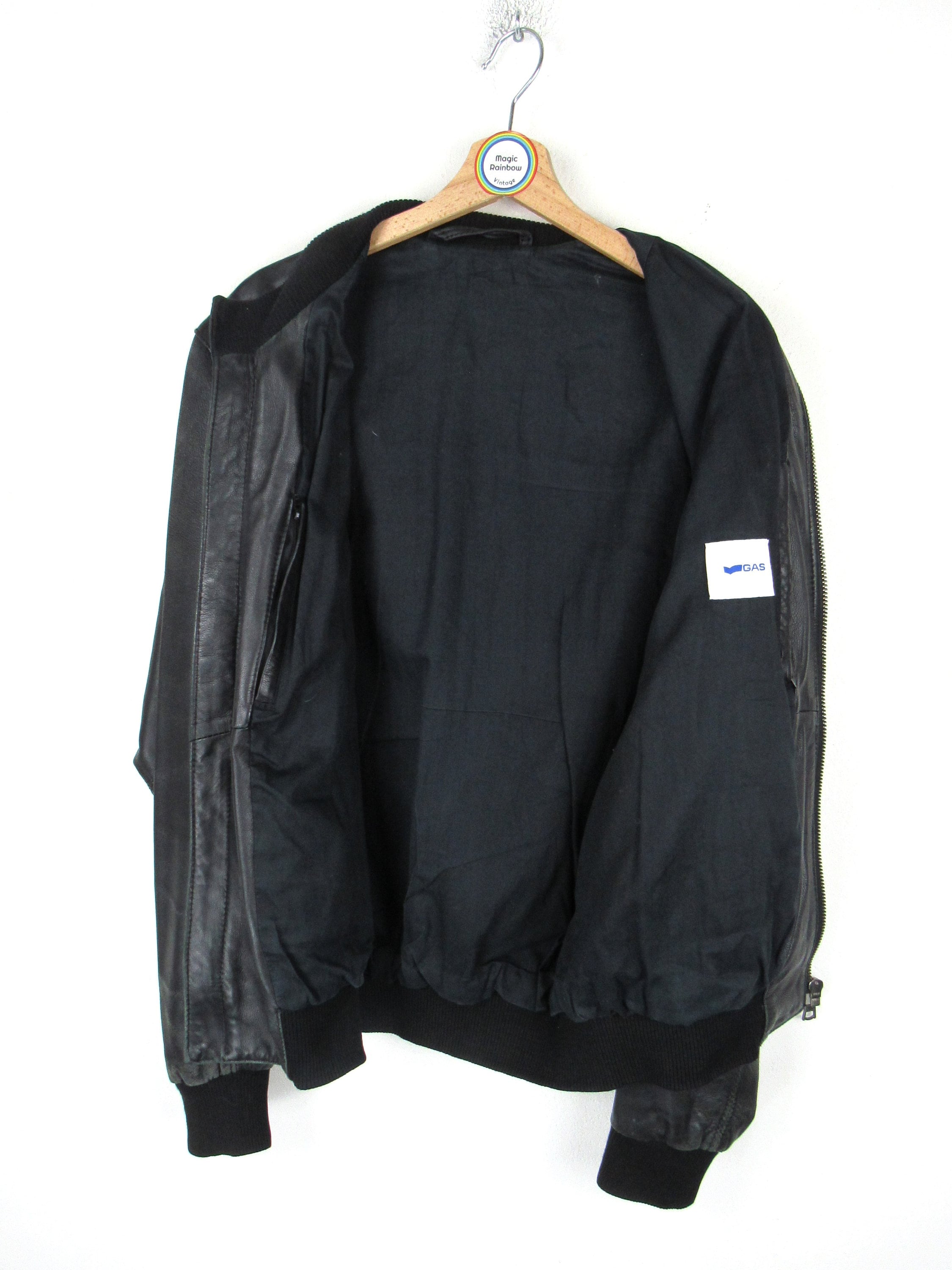 Vintage 90's Street Legal Black Leather Zip up Long Sleeve