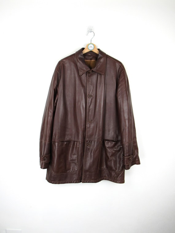 ENRICO MANDELLI ラムレザージャケット A-2 イタリア製 Enrico Mandelli Vintage 1990s Leather Jacket - Size XL - Etsy
