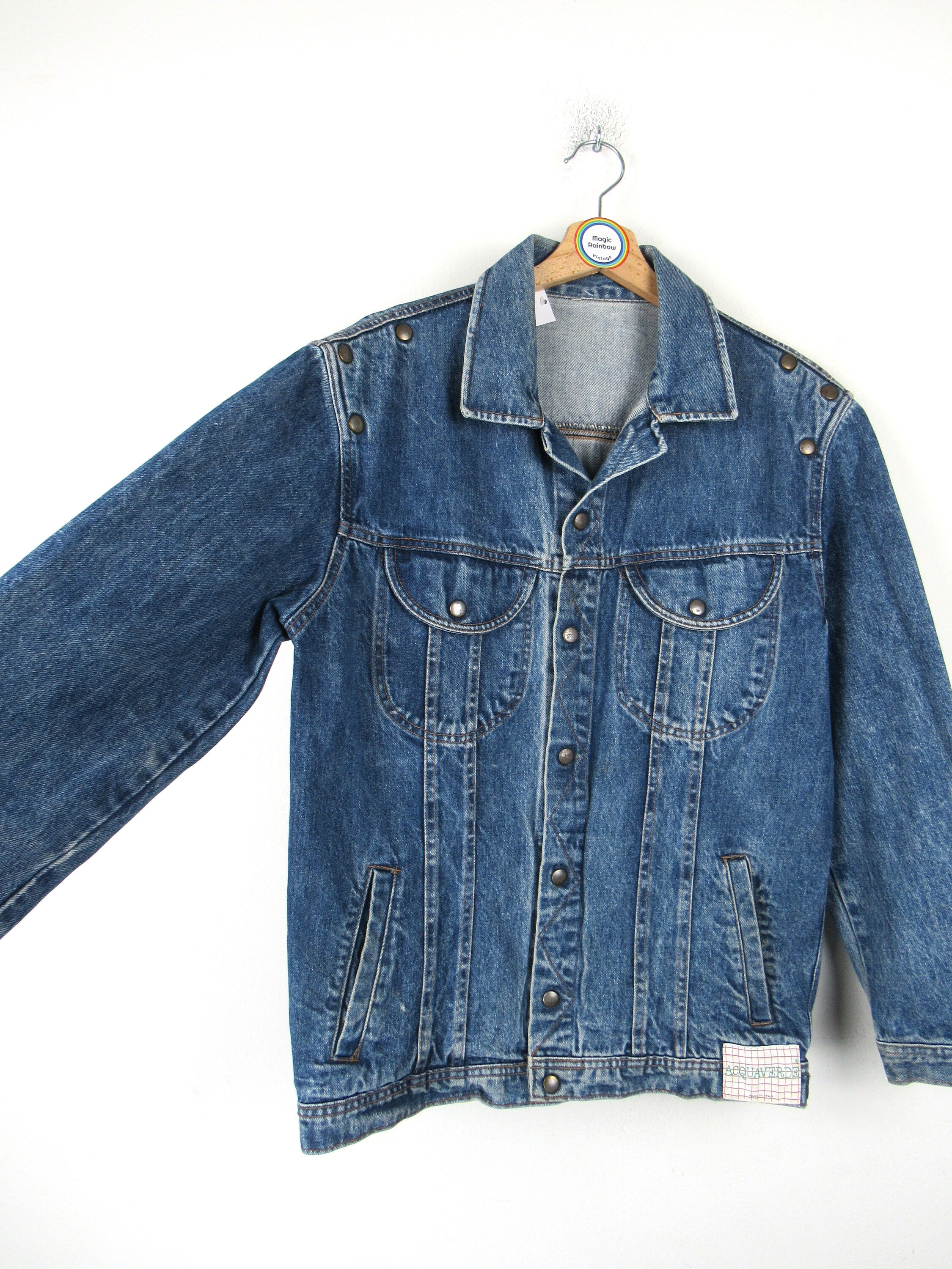 Veste en jean Acquaverde vintage des ann es 80 90 Taille M Etsy