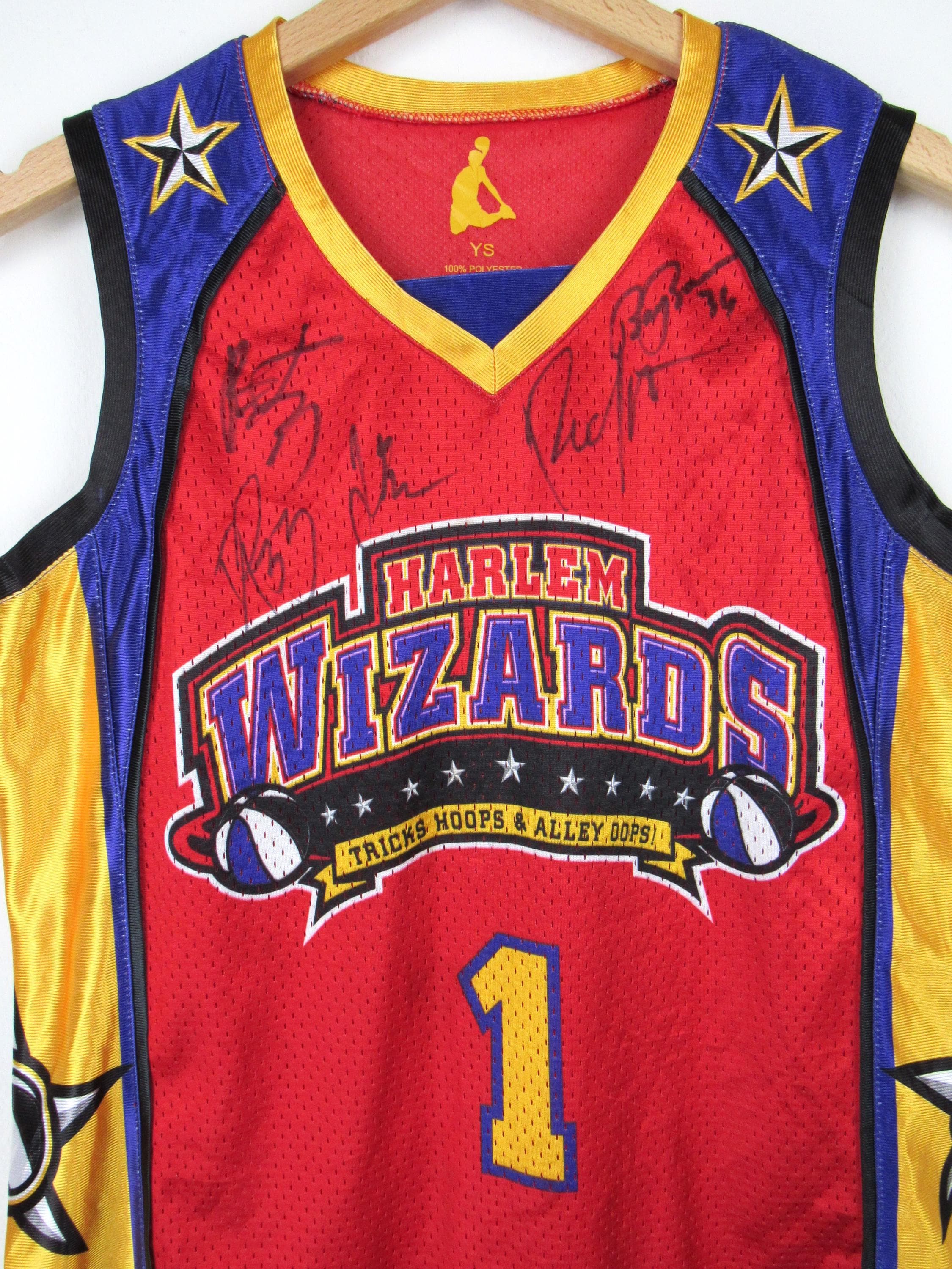 Vintage 90's NBA Harlem Wizards USA Signed Jersey - Size S Vintage 90's NBA Harlem Wizards USA Signed Jersey - Size S