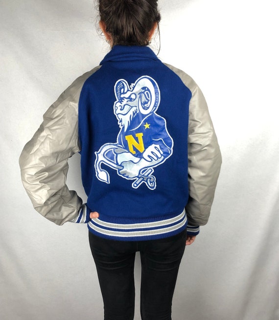 Varsity bomber jacket with patch