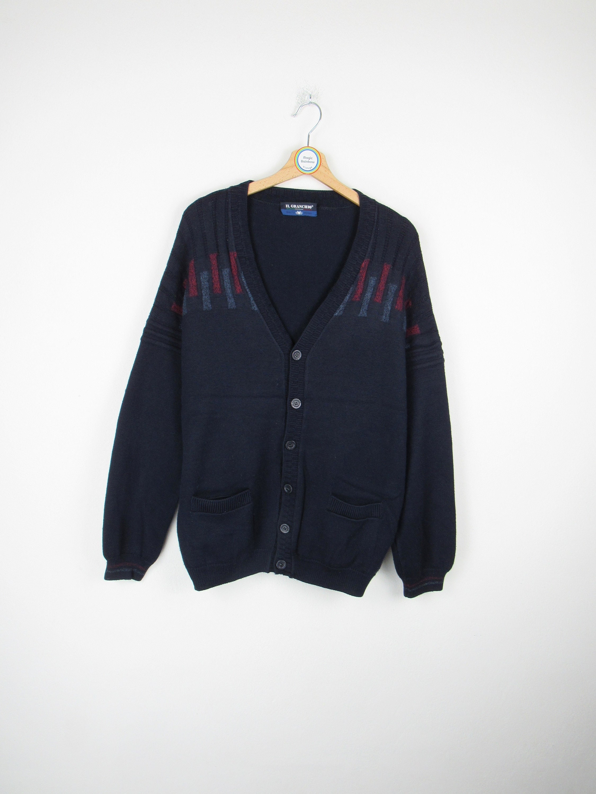 トップス 80s 90s IL GRANCHIO design cardigan Il Granchio Vintage 90s Cardigan - Size XL - Etsy
