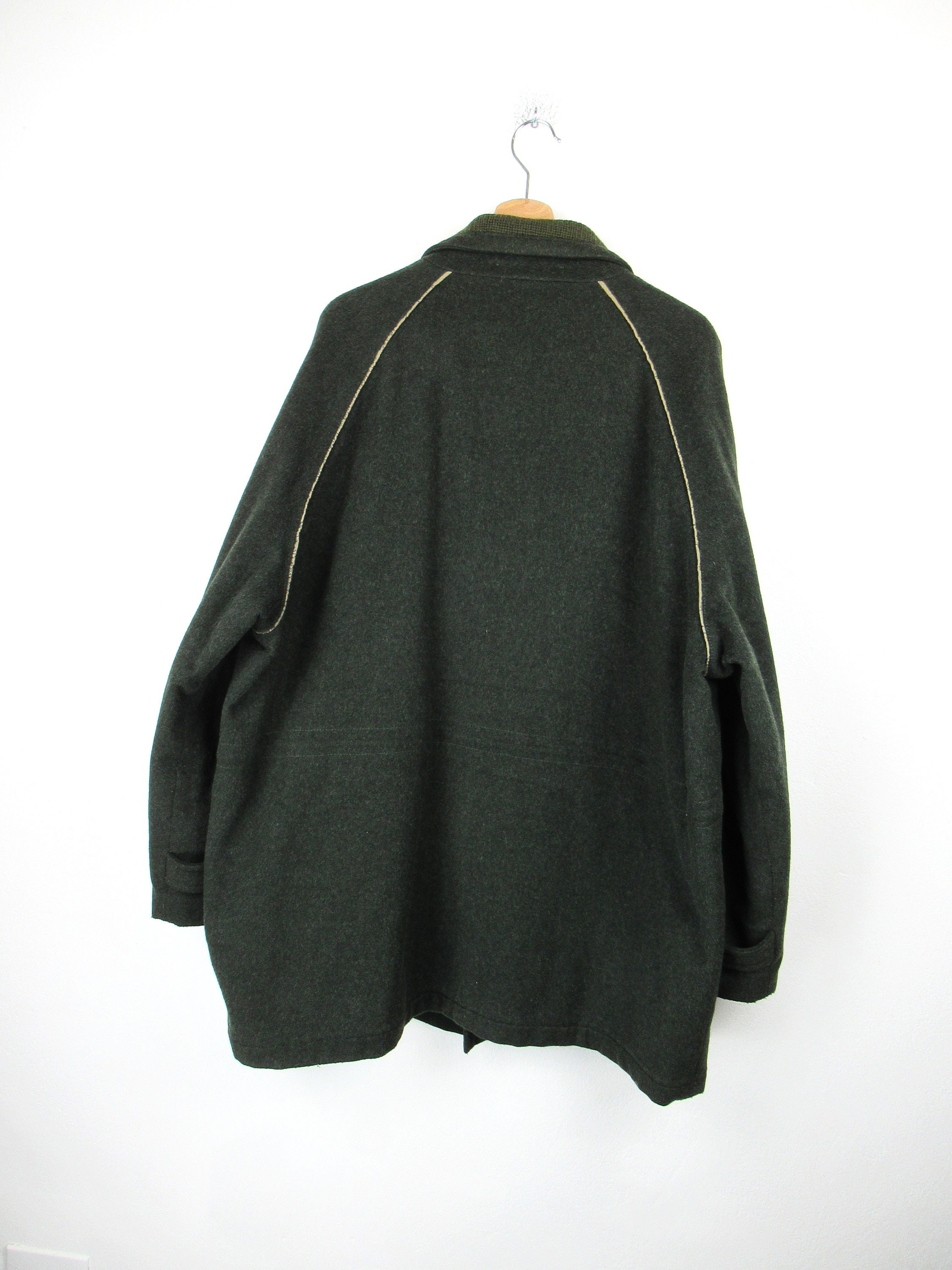 【80s】McGREGOR BlackWool Raglan Half Coat Vintage 80s Mcgregor Coat - Size XL - Etsy
