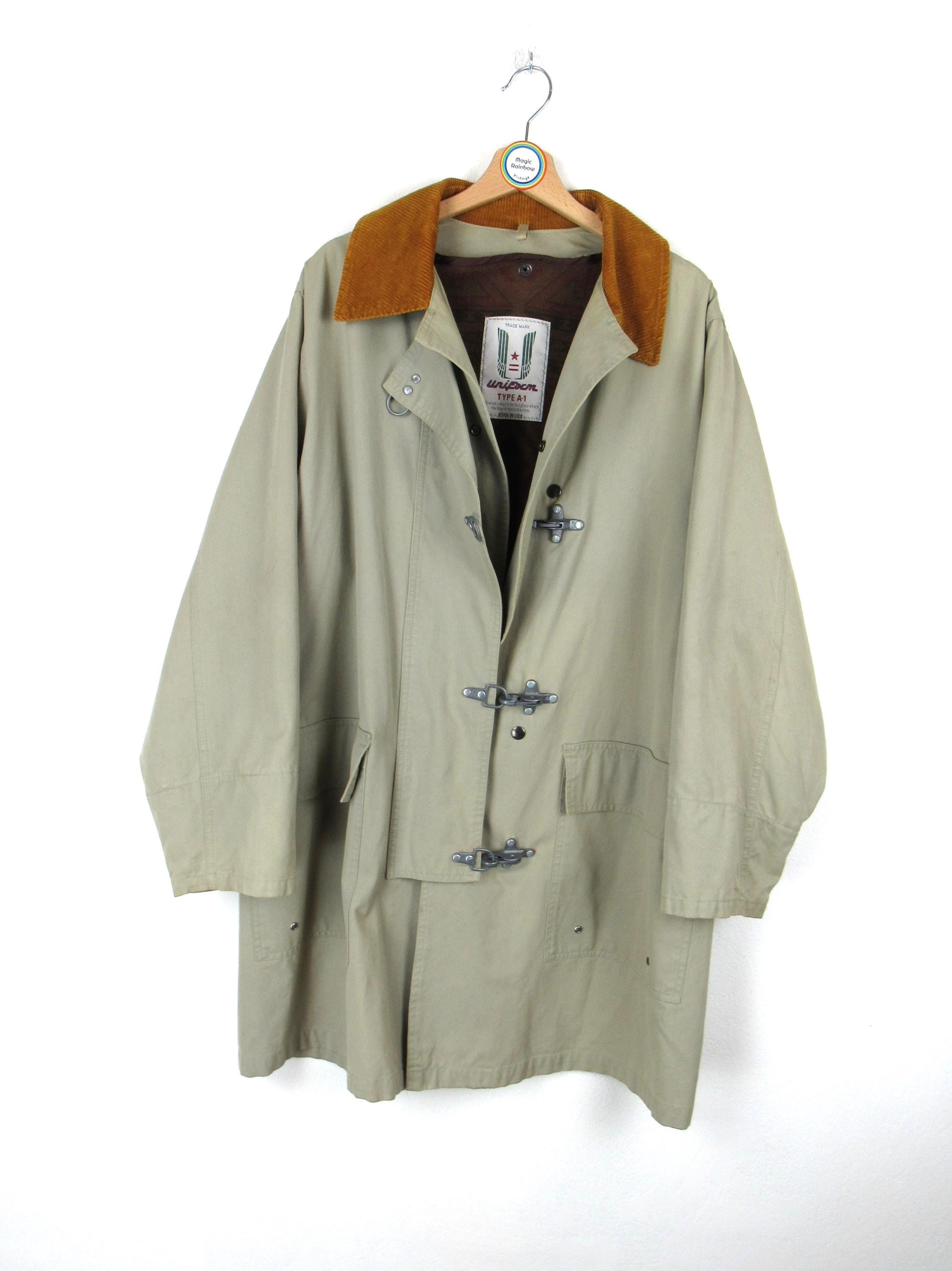 ジャケット・アウター 90s Vintage MADE IN ITALY FIREMAN JACKET 90's Schott Cotton Nylon Fireman Jacket Black Mens XL