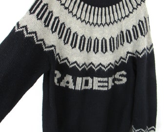 Pull Vintage NFL Oakland Raiders Cliff Engle - Taille S - Noir - Occasion