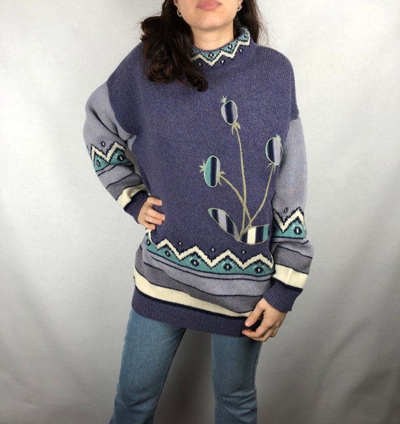 Vintage 90s Sweater Warm Pullover Sweaters Multicolor Golf - Etsy