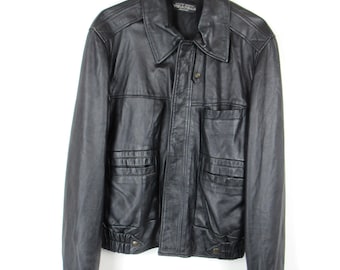ジャケット・アウター Umberto Olivieri Leather Jacket SIZE 50 Vintage 90s Umberto Olivieri Leather Jacket - Size M - Etsy