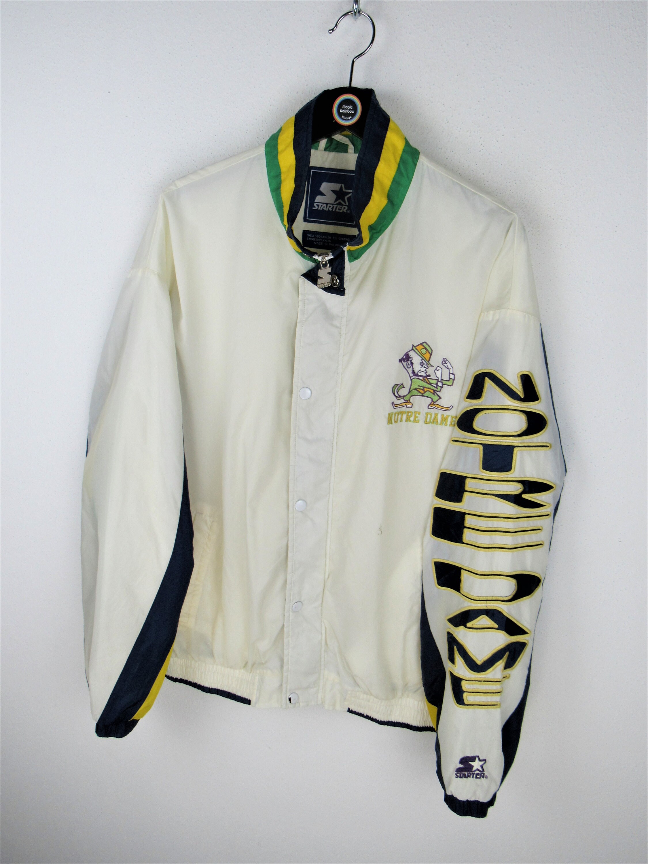 Vintage 90s Notre Dame Full Zip Starter Jacket