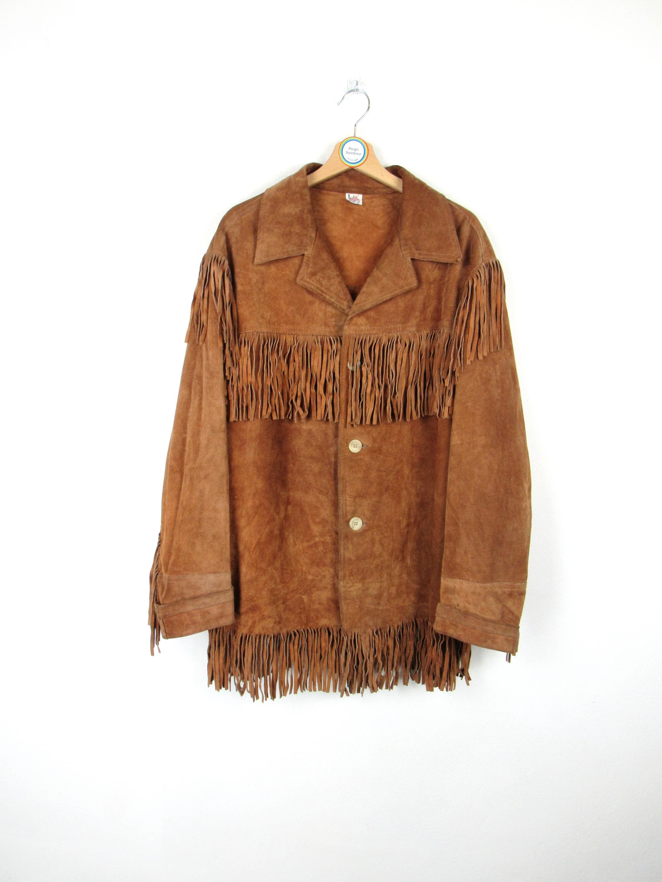 Deer Wear Vintage 70's Western Suede Fringe Jacket - Size L - Etsy