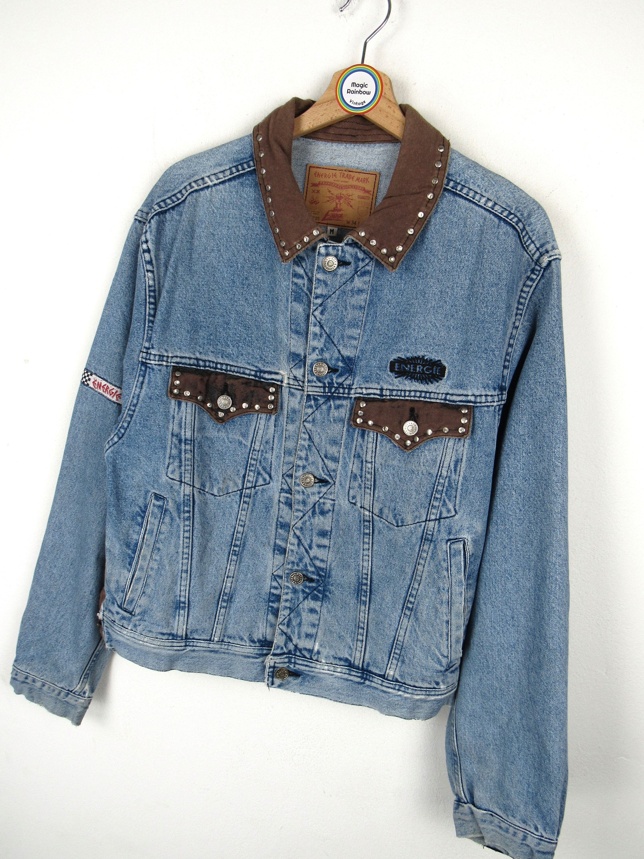 Veste en jean Energie Vintage 80s 90s Taille M Etsy France