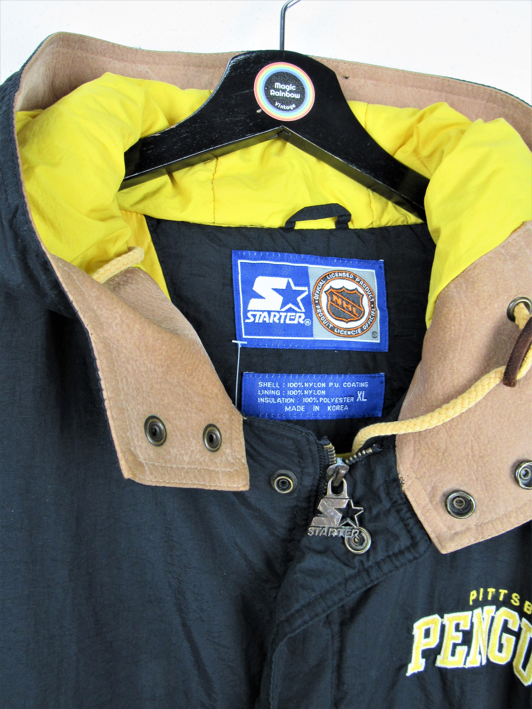 Vintage 90's Pittsburgh Penguins NHL Fans Gear Hooded Winter Jacket Men's Large