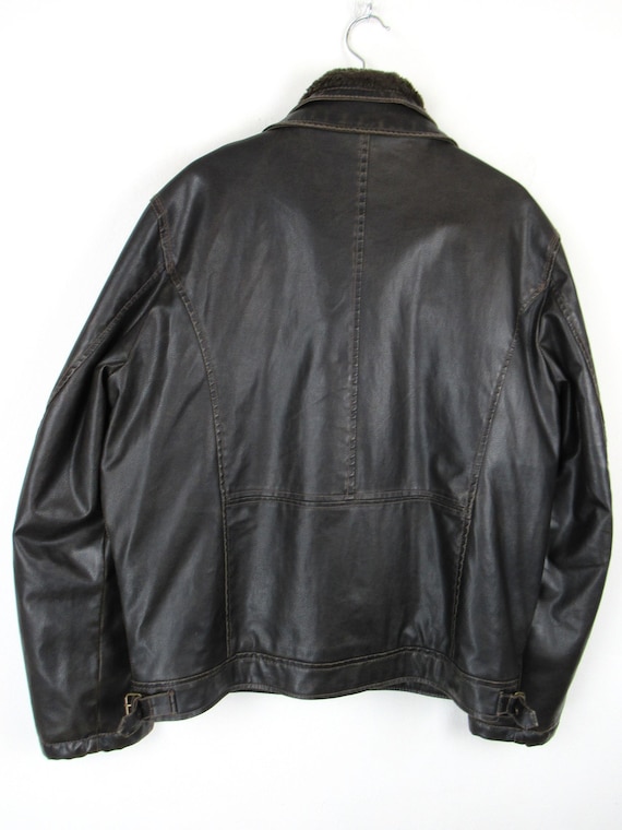 Wampum Flying Vintage 90's Leather Jacket - Size XL - Etsy