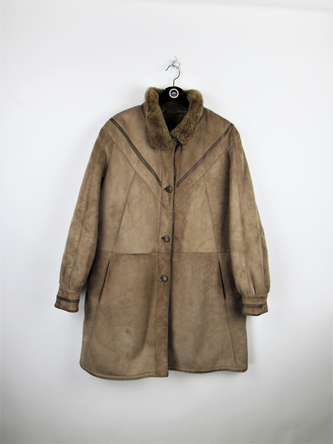 Arpel Shearling Jacket Real Suede Leather Vintage 80s 90s - Etsy