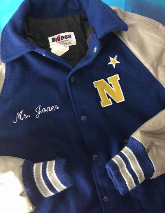 NAVY NAVAL Academy Varsity Jacket, College America, 90s NAVY NAVAL Academy Varsity Jacket, College America, 90s