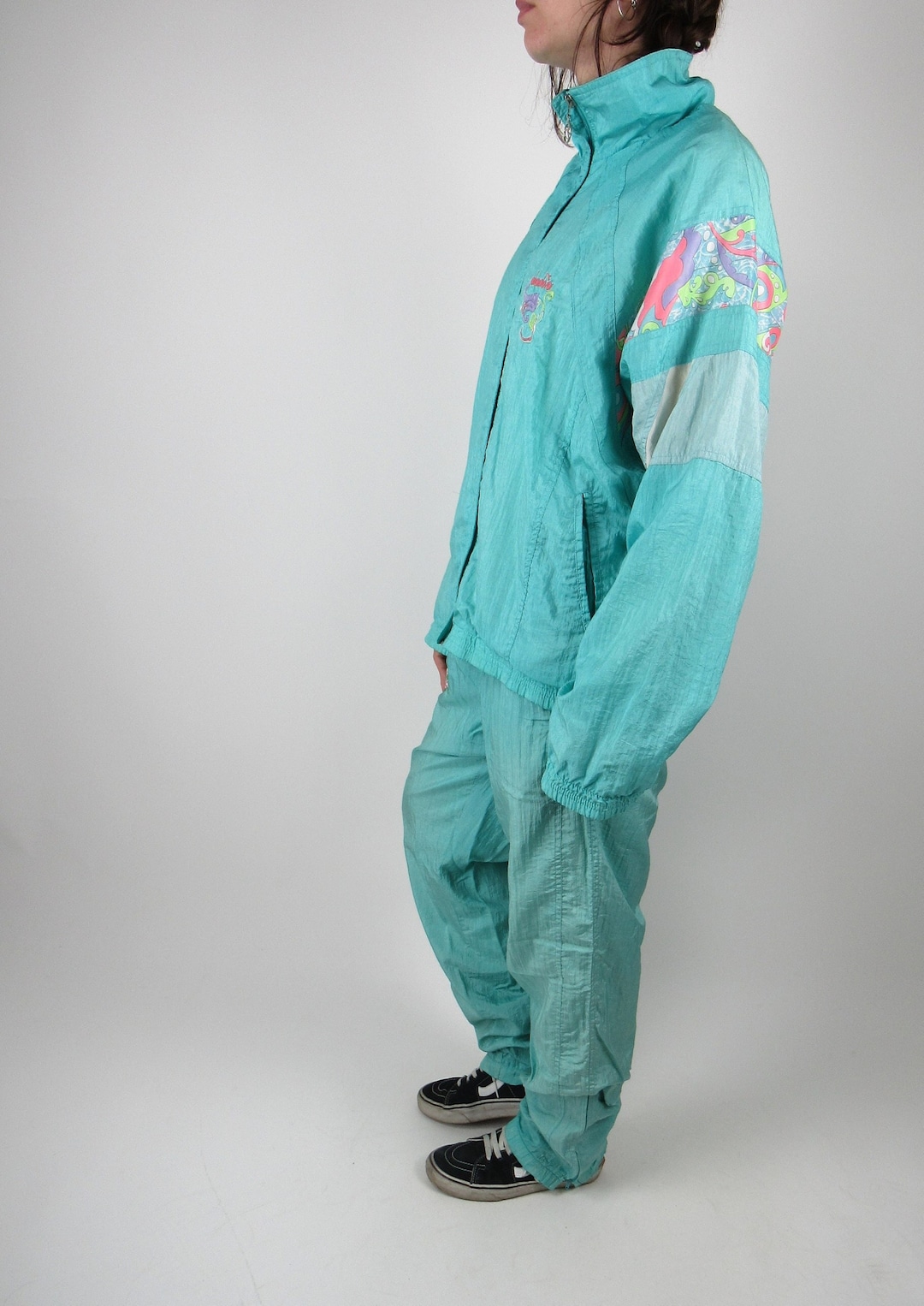 ☆希少☆ ９０’s diadora ディアドラ トラックスーツ イタリア Diadora ディアドラ トラック ナイロンジャケットイタリア代表 W