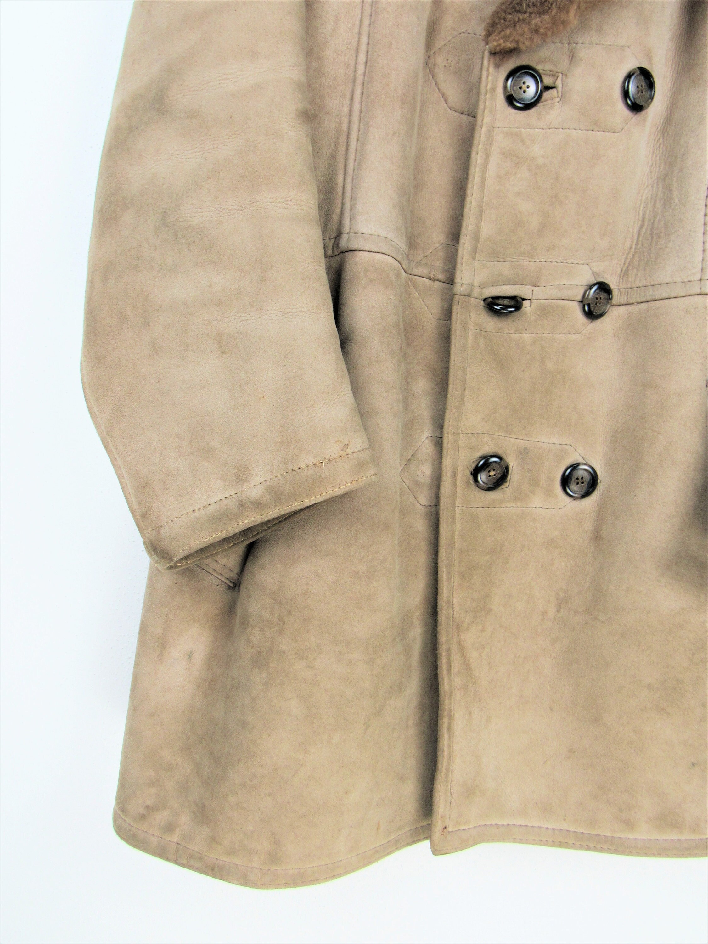 Shearling Genuine 80s 90s Leather Jacket Suede Ram Suede - Etsy
