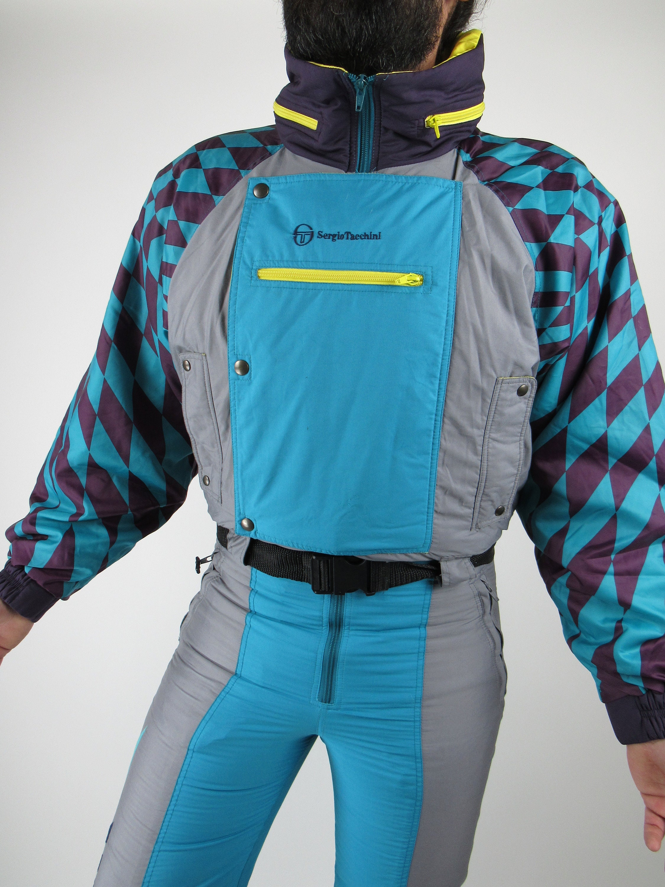 スーツ 86-87FW late 50's style Sergio Tacchini 90s Vintage Ski Suit - Size M - Etsy