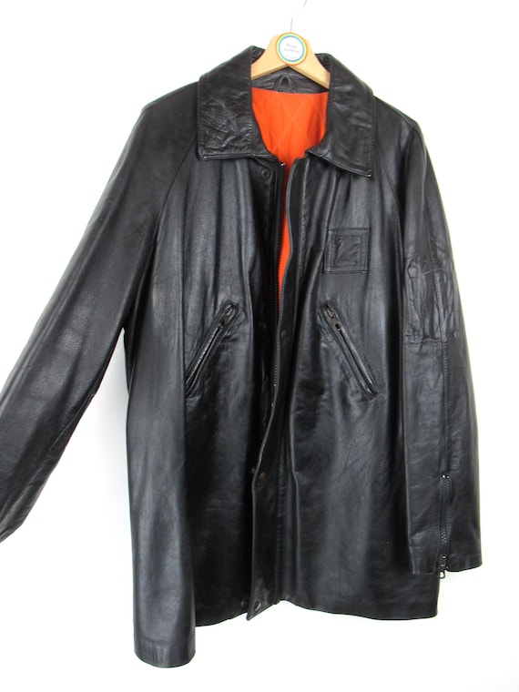 極渋‼️ 80〜90s VINTAGE LEATHER ITALY MOVE Rare Vintage 80s/90s Exlcusivos Baez Leather Brown