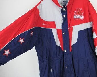 Lillehammer 1994 USA Olympic Team Vintage 90s Champion Jacket Size XL 