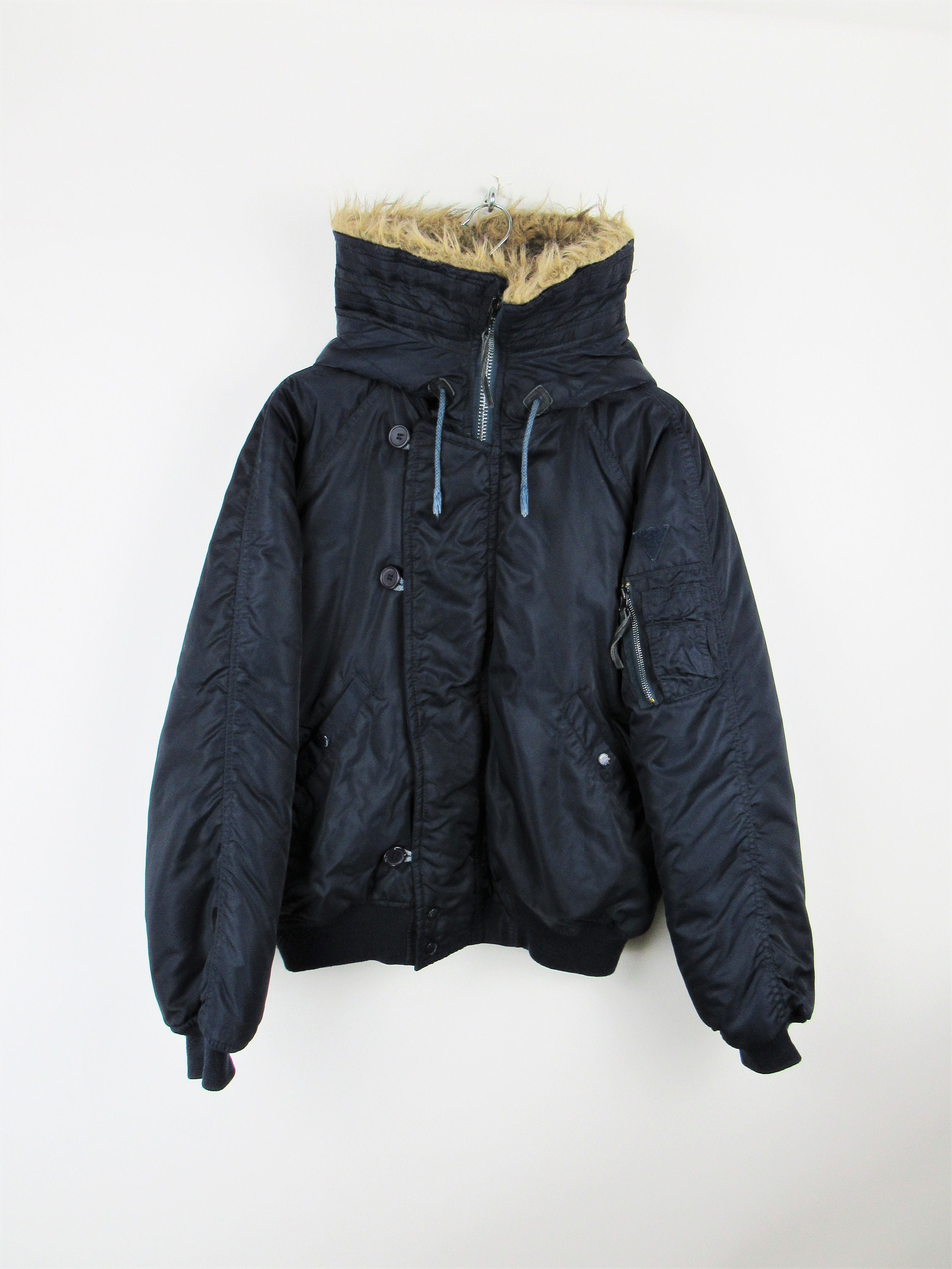 【archive】90's BOMBER FLIGHT FUR JACKET Vintage 90's Marilyn Monroe Leather Furs Flight Bomber Type