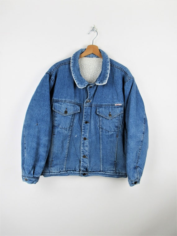 Giubbotto jeans sherpa vintage anni '80 - Taglia L