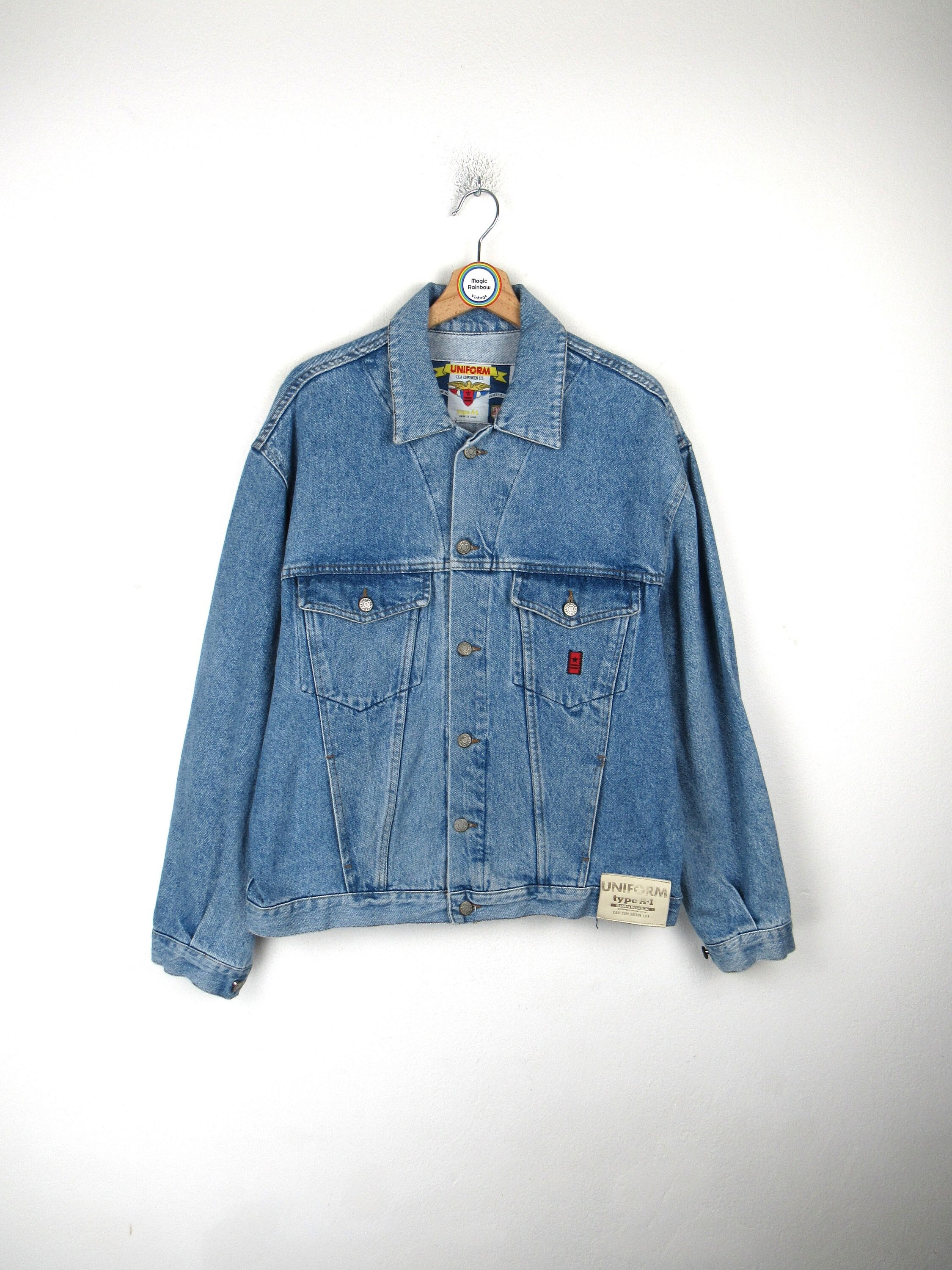 Uniform Type A1 Vintage 80s 90s Denim Jacket Size L - Etsy