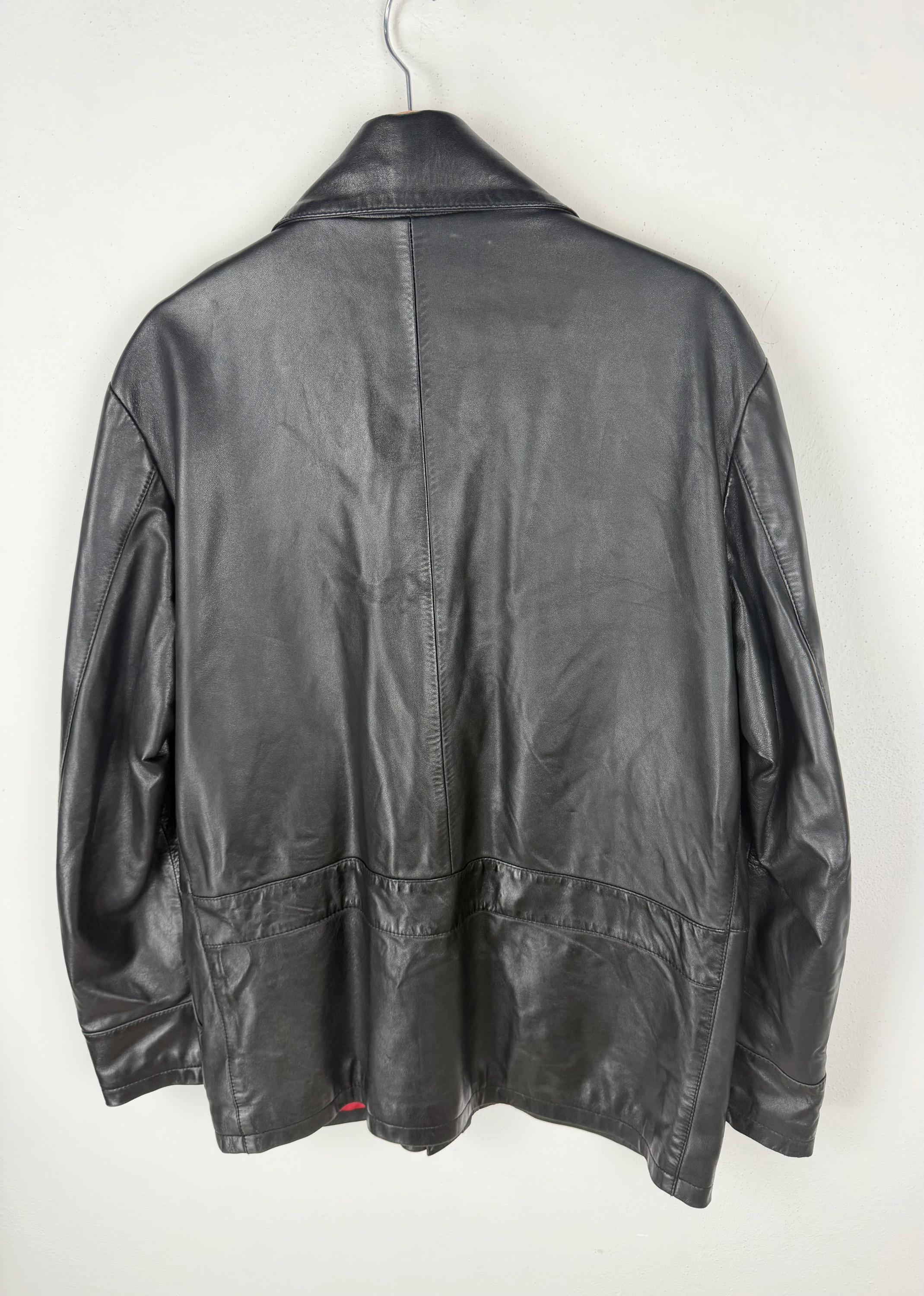 Vintage 90s Leather Jacket - Size L - Etsy