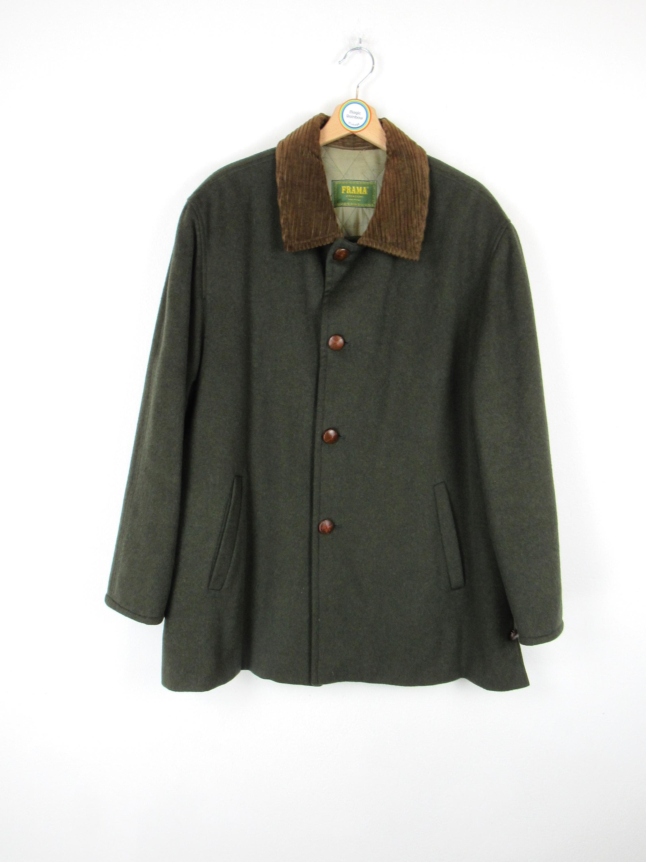 ジャケット・アウター 80s Vintage ITALY Loden Green Wool Coat Loden 80% Wool / Vintage Loden Green Coat / Vintage Loden