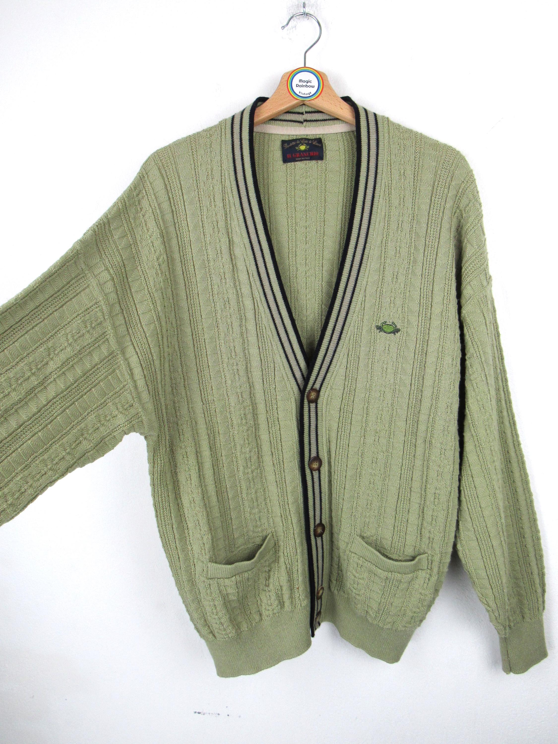 トップス 80s 90s IL GRANCHIO design cardigan Vintage 80s 90s IL GRANCHIO Cardigan Patterned Mohair Wool