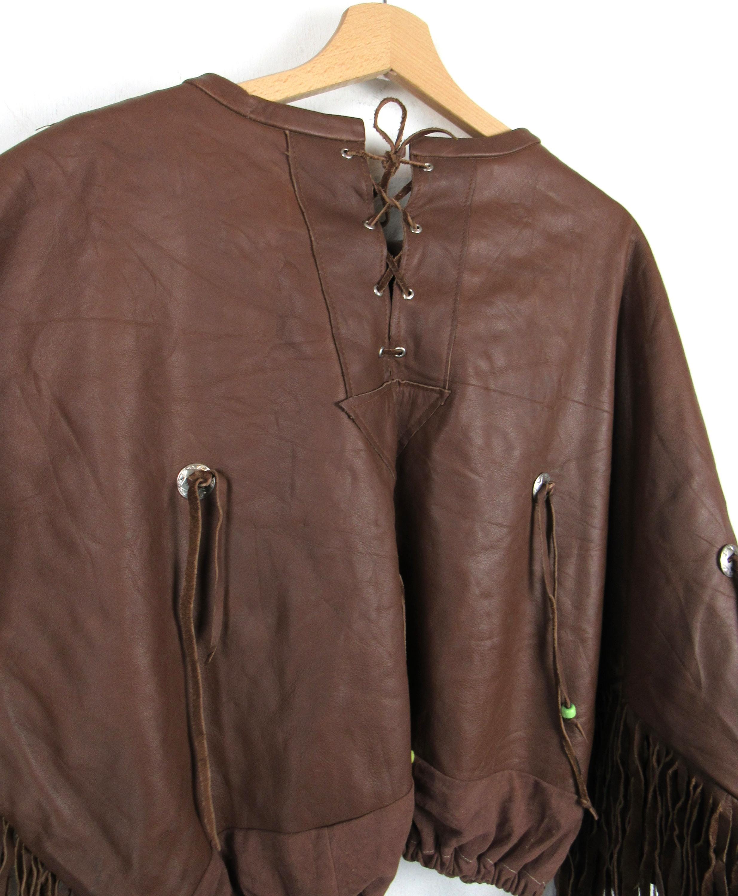 ジャケット・アウター vintage hand paint leather poncho ジャケット・アウター vintage hand paint leather poncho Vintage