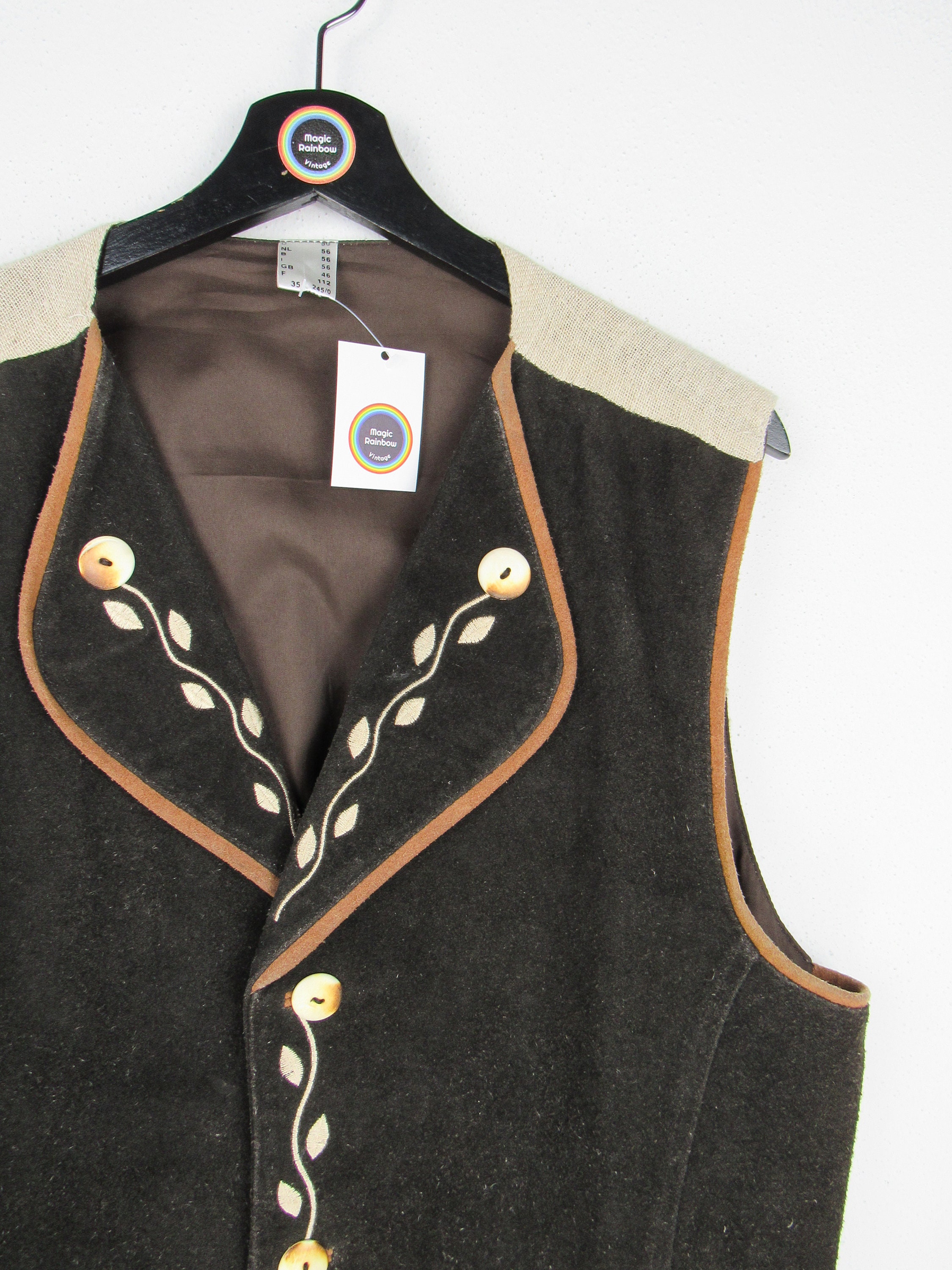 Tyrolean Vest of Vintage Leather from The 80s and 90s
