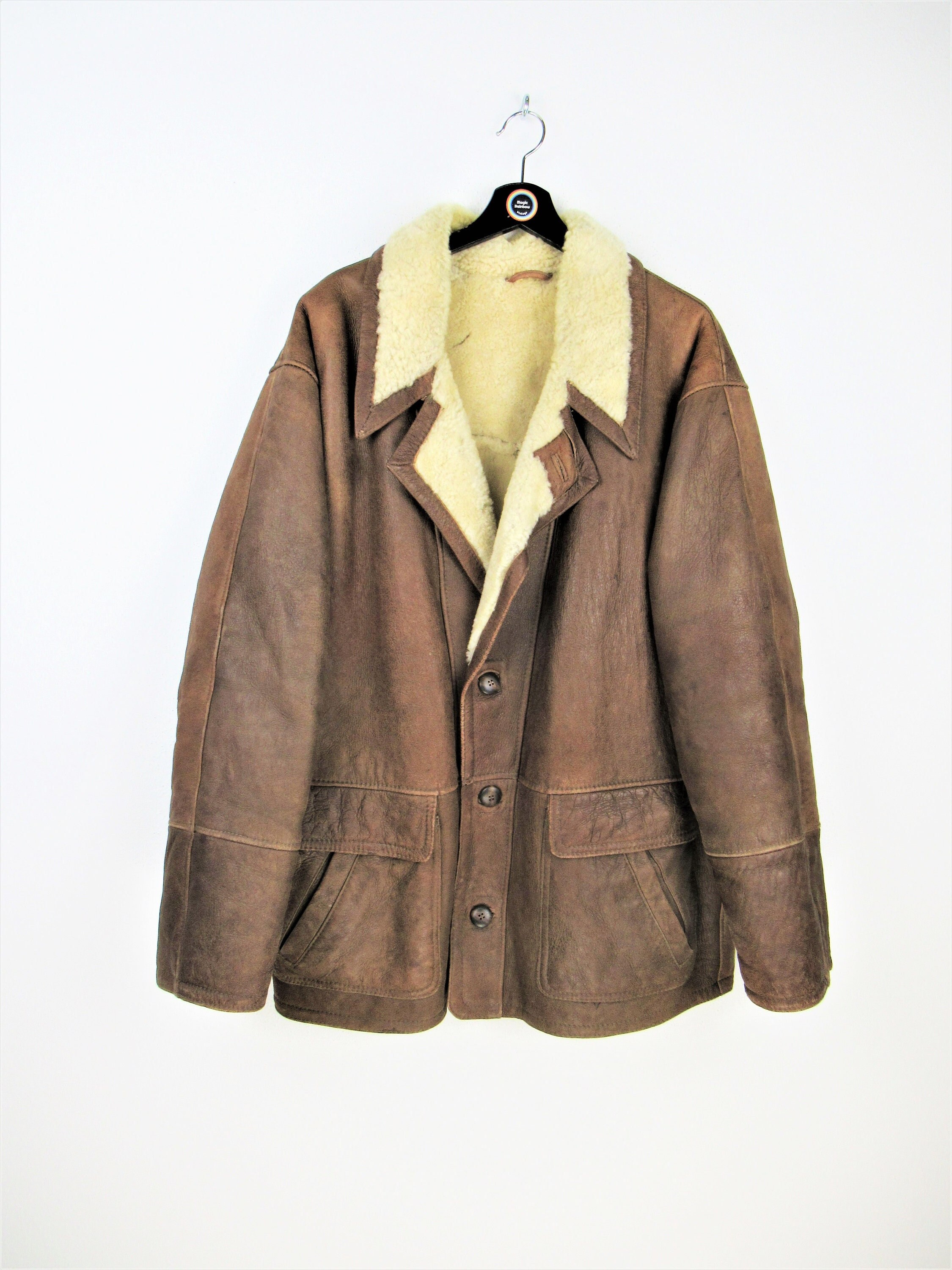 Vintage 80s 90s Real Leather Shearling Jacket, Sheepskin - Etsy