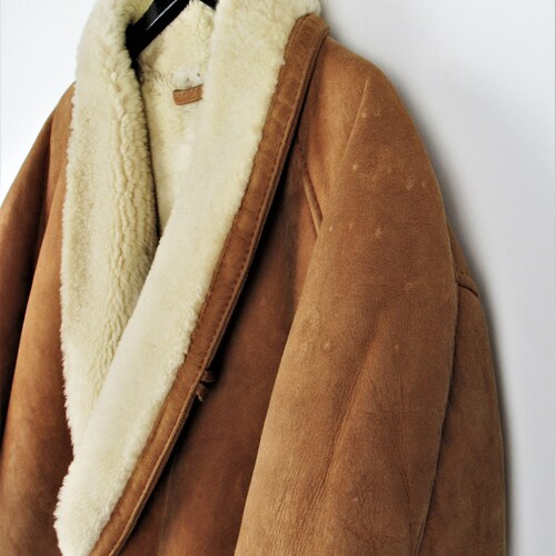 Shearling Harvest Genuine Leather shops Jacket Vintage 80s 90s - Size XL