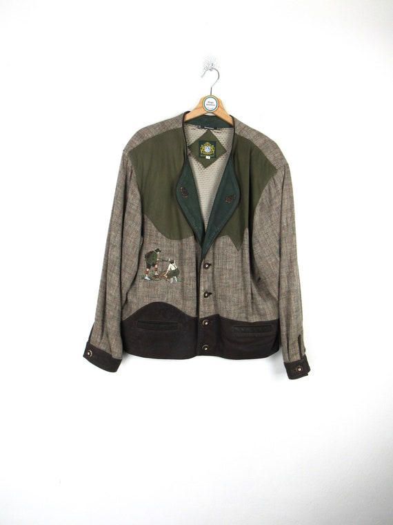 Vintage Leather Tyrolean Jacket 70s-80s状態…b