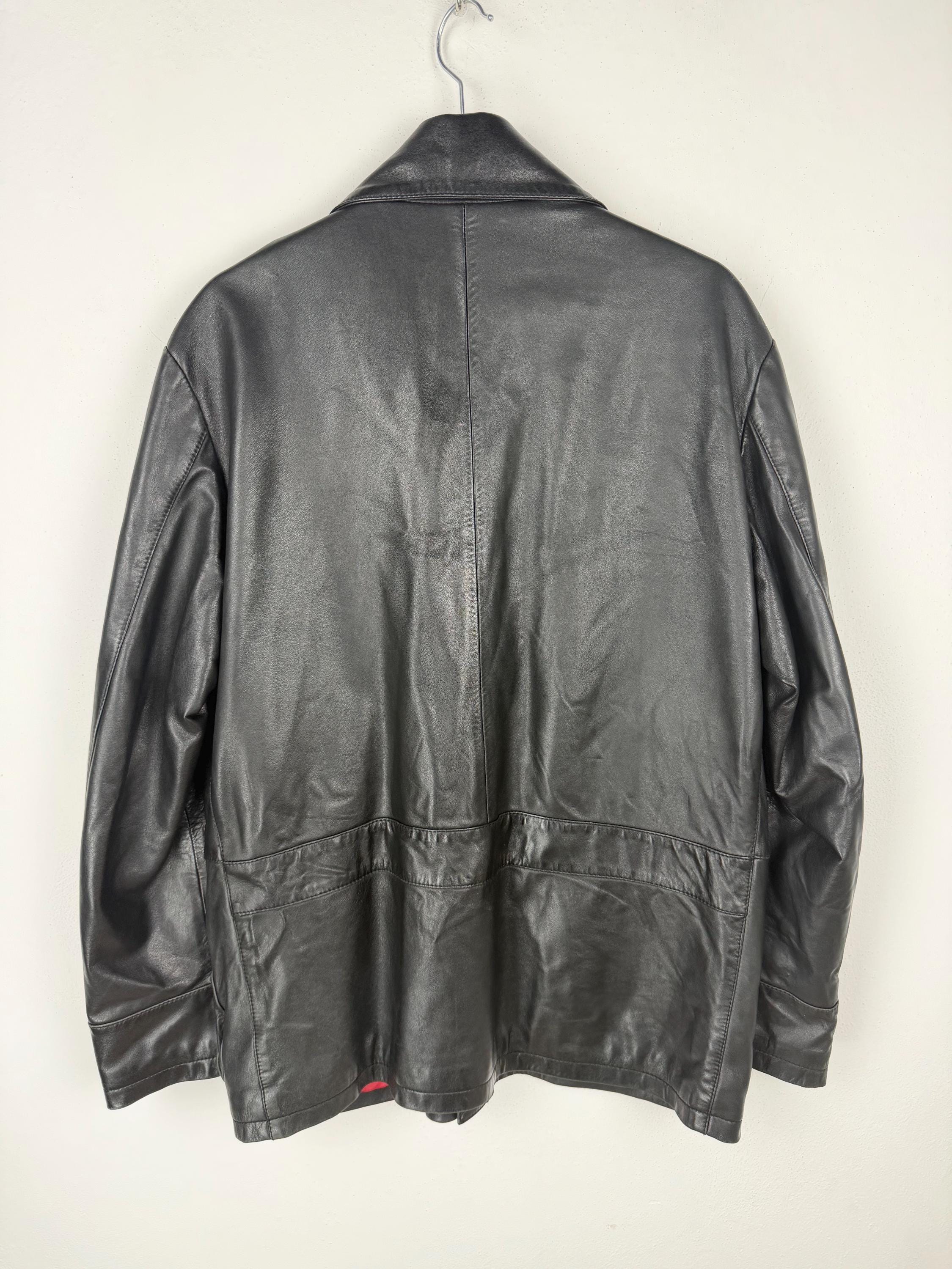 Vintage 90s Leather Jacket - Size L - Etsy