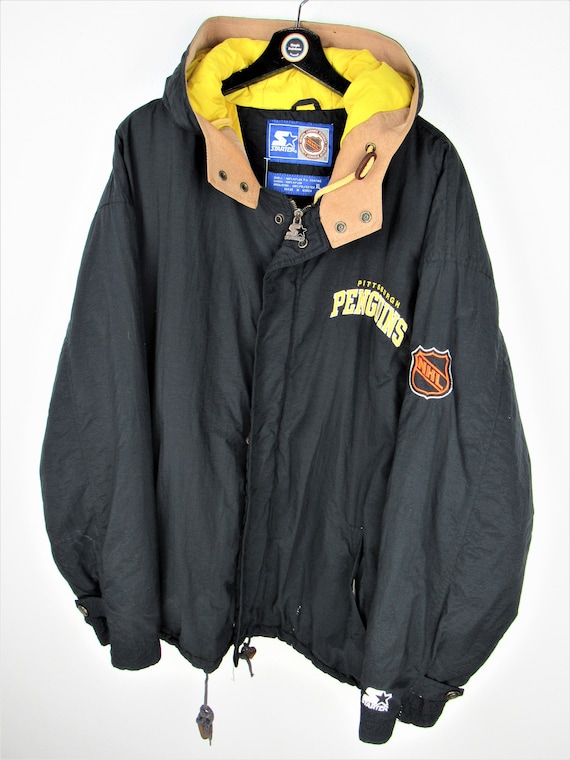 PITTSBURGH PENGUINS Starter Jacket Nylon YELLOW & BLACK Sewn